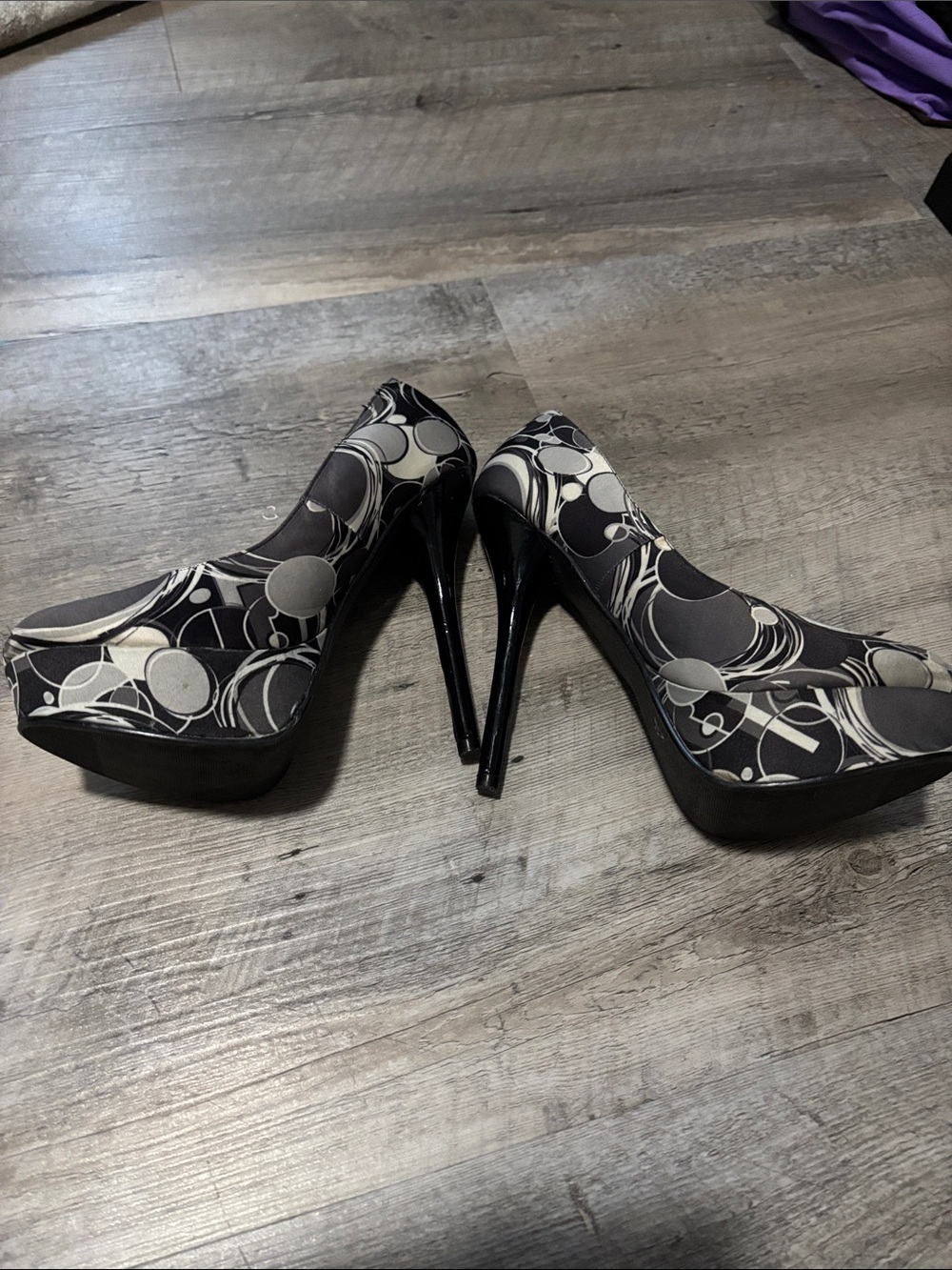 Call It Spring Black & White Patterned Platform Stiletto Pumps